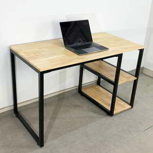 SIBA Minimalist Office <b>Desk</b> Iron Legs Adjustable Wooden <b>Shelf</b> 120x60x75(cm) BD68057 Drawer Storage for Home Office Living Room - Product Image 6