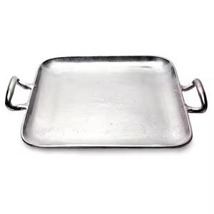 Plateau de service en aluminium coulé à bordure solide disponible au prix le plus bas avec des boissons de qualité luxueuse et un serveur de collations à vendre - Product Image 2