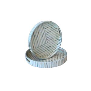 Bandeja decorativa hecha a mano con diseño de nácar para servir platos para el hogar, Hotel, Catering, uso de bandejas para servir alimentos, platos de Salver - Product Image 1