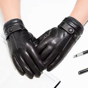 Nouveaux gants d'hiver en cuir véritable personnalisés dames cycle de conduite gants d'hiver peau de vache peau de mouton écran tactile gants unisexe - Product Image 1