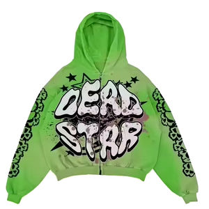 Meilleure qualité vierge sweat à capuche lourd sans cordon uni avec poches impression bouffante sweats à capuche courts en coton pour hommes - Product Image 2