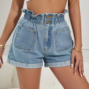 Shorts de Mezclilla Cortos de Alta Calidad para Mujer, Diseño Elegante, Shorts de Mezclilla Rasgados de Talla Grande - Product Image 2