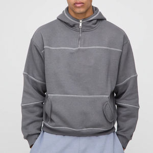 Sudadera con Capucha Extra Grande, Corte Cuadrado, Bordada, Lisa, 500 Gsm, 100% Algodón, Gruesa, de Felpa, para Invierno - Product Image 5