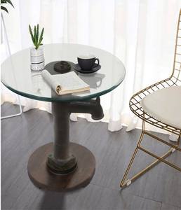 โต๊ะข้างโซฟา SAFA รุ่นโมเดิร์น พร้อมปั๊มมือปรับระดับได้ ผลิตจากเหล็กและกระจกที่เป็นมิตรต่อสิ่งแวดล้อม ใช้สำหรับจัดเก็บของ เฟอร์นิเจอร์ตกแต่งบ้าน - Product Image 1