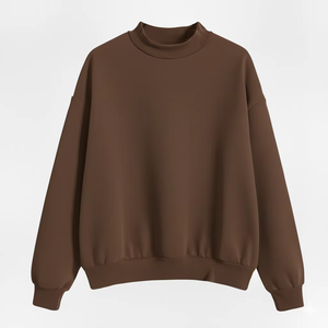 Streetwear Style <b>Women</b> Oversized Mockneck Sweatshirt Casual Loose Fit Long Sleeve Pullover Cozy Knit <b>Top</b> Crystal Autumn Winter - Product Image 1