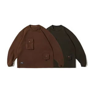 Moda para invierno Sudadera de alta calidad para hombre con punto de gofre y bolsillo de carga Logotipo personalizado Casual DDP Envío - Product Image 3