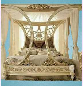 โครงเตียงกันสาดหรูหราเตียงทรงพุ่มเตียงไม้หรูหรา - Product Image 3