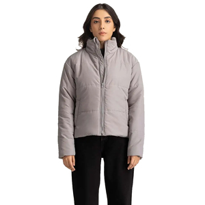 Chaqueta acolchada de Invierno para mujer de alta calidad OEM, hecha a medida, transpirable, con diseño de burbujas, forro de nailon, tela corta teñida lisa - Product Image 1