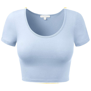 T-shirts de sport à col rond et manches courtes pour femmes, crop top anti-boulochage respirant, t-shirts de haute qualité - Product Image 4