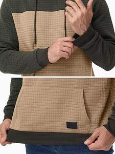 Vêtements de sport d'hiver pour homme, coupe ajustée, à capuche, en jersey tissé uni, à séchage rapide, doublé, 100% polyester, logo personnalisé OEM - Product Image 4