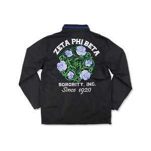 Zeta Phi Beta Black Windbreaker <b>Jacket</b> with Embroidered Greek Letters Sorority Greek <b>Life</b> Apparel Custom Lightweight <b>Jacket</b> - Product Image 6