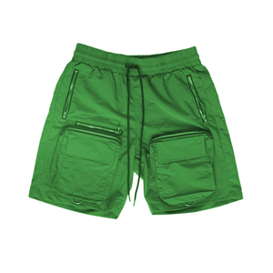 Pantalones cortos Cargo de algodón informales para hombre, color verde oscuro, 2 en 1, hasta la rodilla, transpirables, cómodos, cintura elástica, diseño personalizado, contraste - Product Image 4