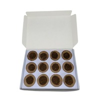 Boîte de 12 coupelles d'encens premium en bois de santal indien naturel, écologiques, longue durée, Dhoop Sambrani, encens de jasmin