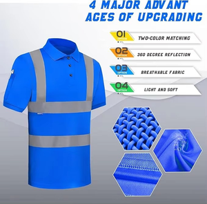 Chemises de sécurité haute visibilité en tricot respirant et surdimensionné pour la construction, avec protection réfléchissante – Vente en gros - Product Image 5