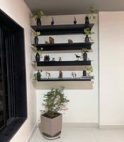 Étagère décorative créative DIY légère en aluminium thermolaqué à fixation murale avec option d'éclairage LED