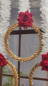 Wall Hanging With Ring Rose FestiveArtificial Blossom Indian Wedding Christmas India Strings Gifts Wall Hanging Flower Garland - Product Image 6