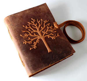 สมุดบันทึกหนังลายนูนสมุดบันทึกงานหนังหินทำด้วยมือพร้อมล็อคหนังแท้สำหรับทุกวัน - Product Image 4