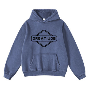 New Arrival Acid Wash Hoodie For Men's Long Sleeve Oversize Casual Wear Fall Winter Adult Men's Hoodies With Front Pocket - Product Image 3