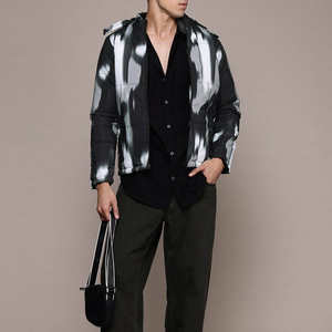 Factory Outlet hommes Vintage doudoune à manches longues col à capuche imperméable toile soie fermeture éclair solide bulle conception hiver - Product Image 1