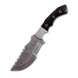Jexmoo personalizado hecho a mano Damasco acero completo Tang 12 pulgadas rastreador cuchillo Funda de cuero OEM para regalo de aniversario acampar al aire libre - Product Image 6