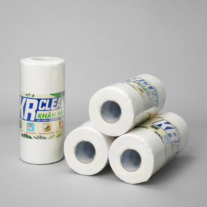 Krclean 50 feuilles de lingettes de cuisine blanches réutilisables écologiques en tissu non tissé doux qui absorbe bien pour une utilisation polyvalente - Product Image 1