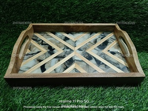 ถาดไม้และเรซินฝังเรซินแบบทำมือมีรายละเอียดไม่มากของตกแต่งโต๊ะแบบหรูหราสำหรับรับประทานอาหารบ้านโรงแรม - Product Image 5