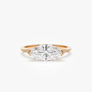 Bague de fiançailles en or massif 14 carats avec diamant de laboratoire cultivé en laboratoire, taille marquise, 1,50 ct, pureté E-F VS, pour cadeau de mariage ou d'anniversaire - Product Image 1