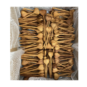 Ensemble d'ustensiles en bois contient cuillère en bois-mini cuillère à thé à café en bois naturel-cuillères de cuisson - Product Image 1