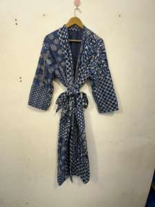 Robe Kaftan en Coton à Motifs Floraux Imprimés à la Main pour Femmes - Vêtement d'été Bohème en Coton - Robe Kaftan en Coton à Imprimé Jungle pour Demoiselle d'Honneur - Product Image 2