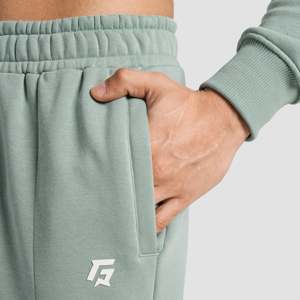 Customizable Green Joggers for <b>Men</b> 100% Cotton Terry Tapered <b>Pattern</b> Baggy Pants Colored Wash Strength <b>Men's</b> <b>Trousers</b> - Product Image 5