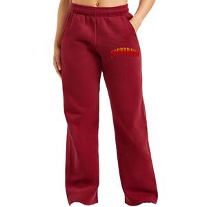 Hot Selling Polyester/Cotton Fleece 180g Washed Custom Embroidered Logo <b>Baggy</b> Wide Leg Vintage Sweatpants Lightweight Gym Wear - Product Image 1