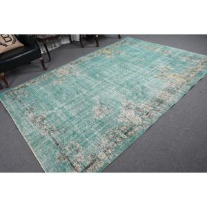 Alfombra de 6.6x9.8 pies, Alfombra Turca Vintage, Alfombra con Borde Verde - Product Image 5