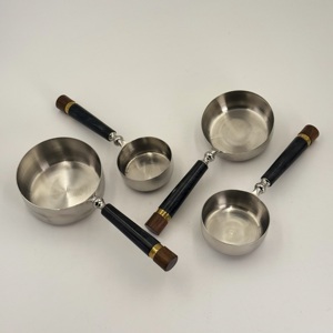 Unique Stainless Steel <b>Measuring</b> <b>Cup</b> With Decorative Resin & Wooden Handle Offering Usage Along With Stylish Addition To Home - Product Image 2