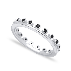 Black Stone Thin Band <b>Ring</b> Wholesale Turkish Handmade 925 Sterling Silver Jewelry <b>Dainty</b> Elegant Sterling Silver Jewelry - Product Image 2