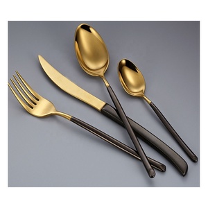High Quality Luxury Hotel Wedding Flatware Utensil Set Unique Design Stainless Steel Silver & <b>Gold</b> <b>Mirror</b> Polished Flatware - Product Image 3