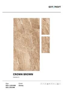 Carrelage en porcelaine de grande taille Carrelage jaune brun Carrelage de sol en porcelaine marbre poli Carreaux Porcelanato 600x1200 - Product Image 2