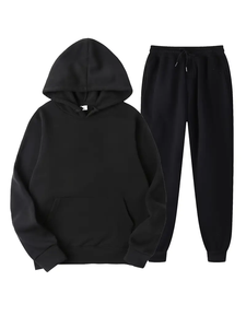 Polyester Coton Décontracté Automne Hiver Polaire Surdimensionnée Vente en Gros Crop Top Hoodies Jogging Survêtements Ensemble pour Femmes - Product Image 3