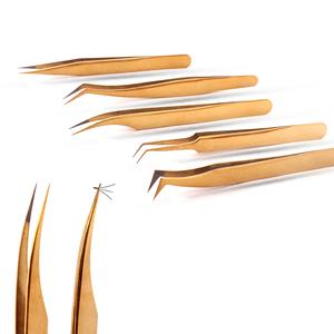 Nouvelle gamme de pinces à épiler pour extensions de cils en acier inoxydable, antistatiques, non corrosives, haute élasticité, marque privée - Product Image 2