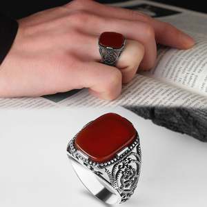 Turkish 925 Sterling Silver Men's <b>Ring</b> Fine Ottoman Style Jewelry Natural Stone Black Azuris VALKH1356 by Azuris - Product Image 2