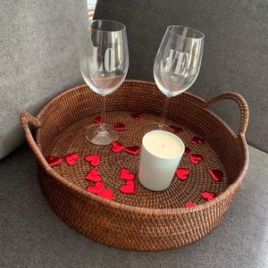 Plateaux de service en rotin Paniers décoratifs pour le rangement et l'organisation dans la cuisine Salle de bain - Product Image 3