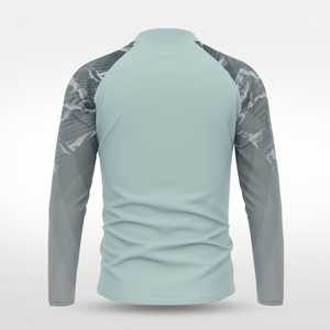 Chemises de sport légères à manches longues à fermeture éclair sur le devant pour hommes, imprimées et réversibles, respirantes et performantes pour l'entraînement et la course à pied - Product Image 6