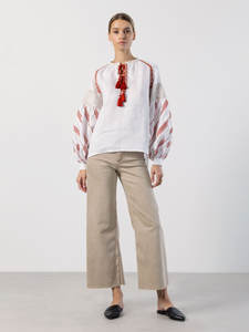 Blusa de algodón con manga bordada para mujer, Top de fiesta, de diseñador, estilo ucraniano - Product Image 2