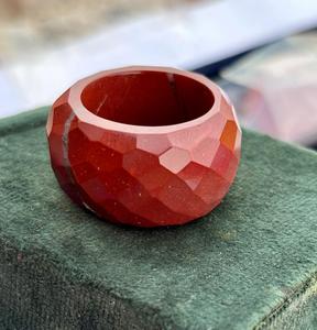 Natural Red Jasper Gemstone Faceted Band Style <b>Ring</b> Beautiful Hand Carved Statement <b>Ring</b> <b>For</b> <b>Men</b> And Women Jasper Jewelry - Product Image 3