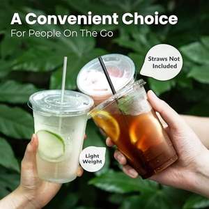 ถ้วยพลาสติกผนังชั้นเดียวแบบย่อยสลายได้หลากสีสำหรับสัตว์เลี้ยงเกรด12ออนซ์ฝาปิดซีลแบบกำหนดเองโลโก้สำหรับใส่ไปหนาว - Product Image 4