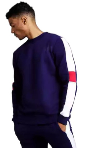 ชุดวอร์มสำหรับผู้ชายเสื้อยืดและกางเกงสำหรับผู้ชายคอกลมผ้าเฟรนช์เทอร์รี่ออกแบบโลโก้ได้ตามต้องการ - Product Image 3