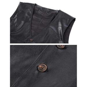 HMB-4970A Vintage Leather <b>Vest</b> Heavy Duty Biker Wear Waist Coat <b>Black</b> Color <b>Vests</b> - Product Image 5