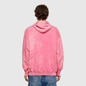 Sweat-shirt à capuche en molleton lourd pour homme, 350 g, 100 % coton, broderie numérique personnalisée, lavage à l'acide rose pour l'hiver - Product Image 2