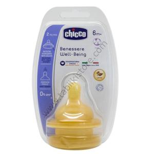 Chicco biberon ciuccio 6 mesi + flusso alimentare 2 confezione di gomma