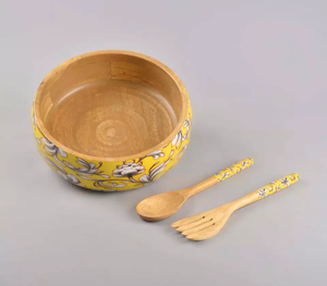 Anneau en résine sur les bords Saladier Bol en bois d'acacia Saladier en l Ensembles d'ustensiles de cuisine Vaisselle de table Décoration de mariage Vaisselle - Product Image 5