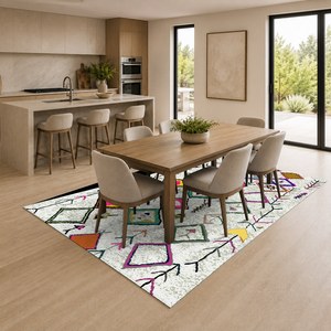 Tapis RUGS DEPOT LXDP-0023, vente en gros, multicolores, neutres, vintage, patchwork, imprimés numériquement, lavables en machine, en chenille, antidérapants - Product Image 4